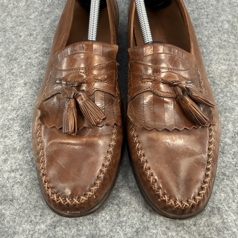 JOHNSTON & MURPHY Tassel‎ Kilt Moc Toe Leather Brown Loafer Slip On Shoe Mens 11 - Picture 3 of 11
